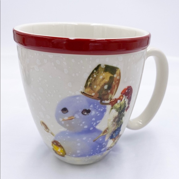 Williams Sonoma Nordic Elf Christmas Mugs Holiday Snowman Set of 4 - Picture 7 of 10